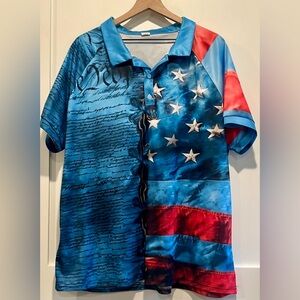 American flag golf polo shirt